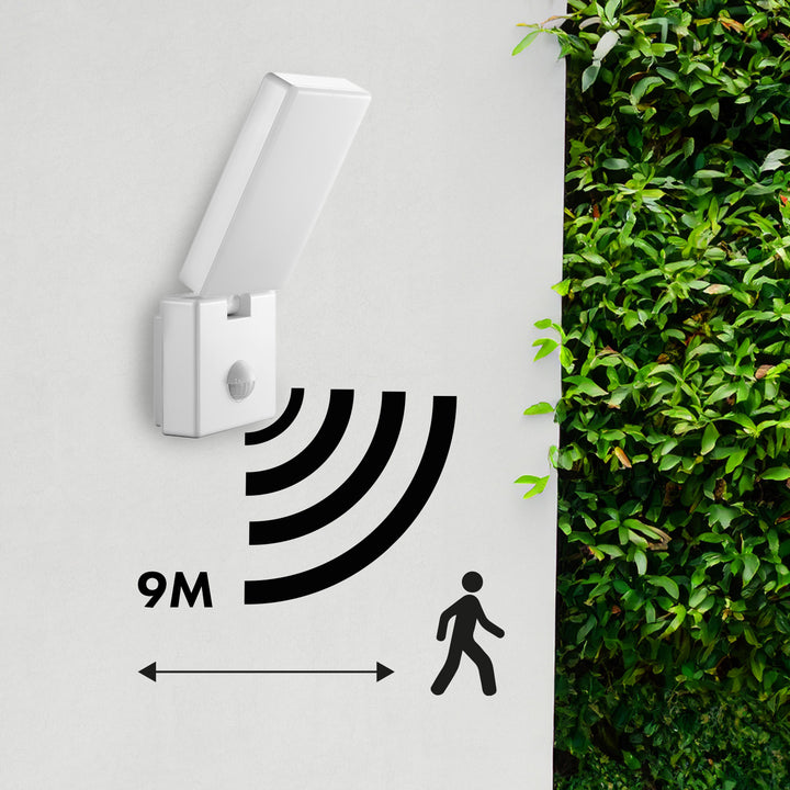 Maclean LED-lamp met bewegingssensor, PIR-bewegingssensor, kleur: wit, 10 W, IP65, 800 lm, neutraal wit (4000 K) MCE516 W, 2 stuks