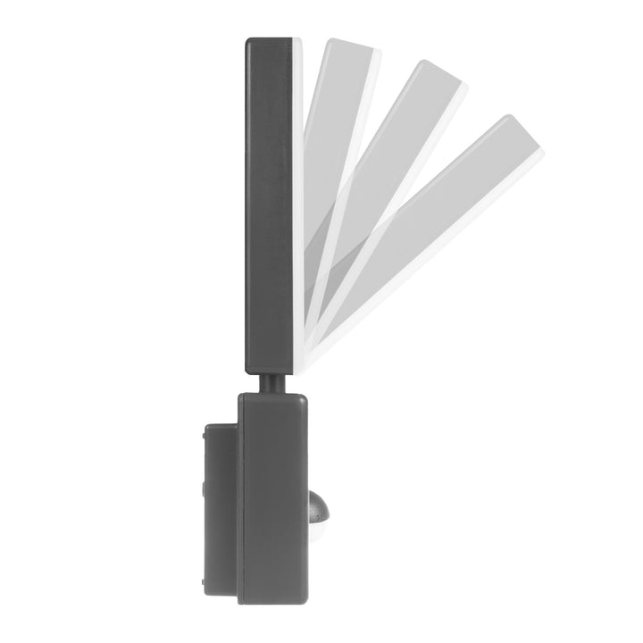 Maclean LED-lamp met bewegingssensor, PIR-bewegingssensor, kleur grijs, 10 W, IP65, 800 lm, neutraal wit (4000 K) MCE516 GR, 2 stuks