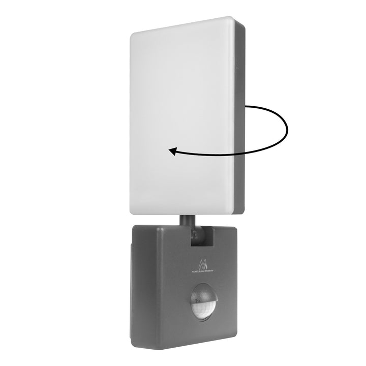 Maclean LED-lamp met bewegingssensor, PIR-bewegingssensor, kleur grijs, 10 W, IP65, 800 lm, neutraal wit (4000 K) MCE516 GR, 2 stuks