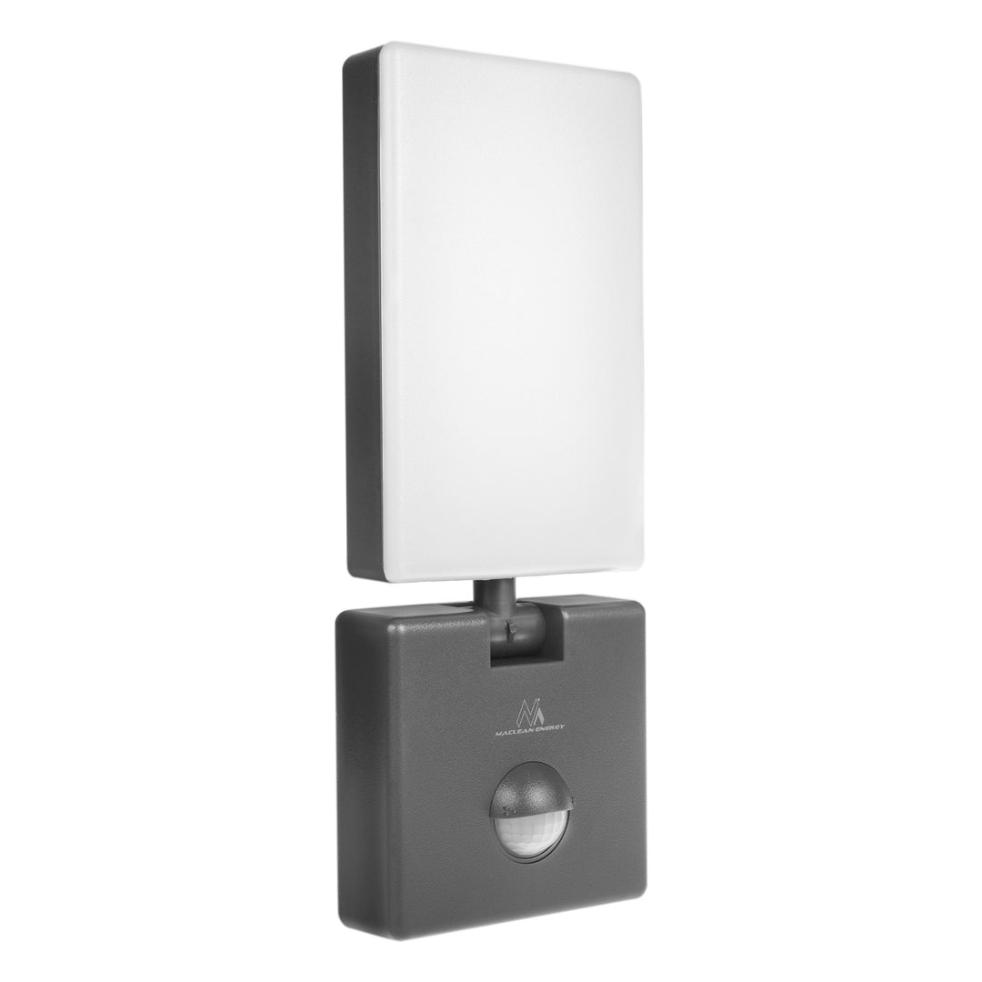 Maclean LED-lamp met bewegingssensor, PIR-bewegingssensor, kleur grijs, 10 W, IP65, 800 lm, neutraal wit (4000 K) MCE516 GR, 2 stuks