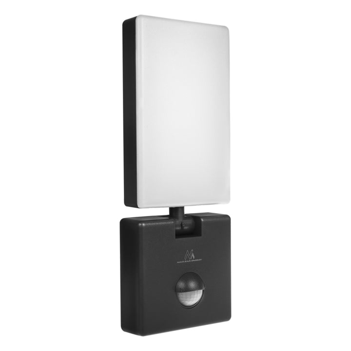 Maclean LED-lamp met bewegingssensor, PIR-bewegingssensor, kleur: zwart, 10 W, IP65, 800 lm, neutraal wit (4000 K) MCE516 B, 2 stuks