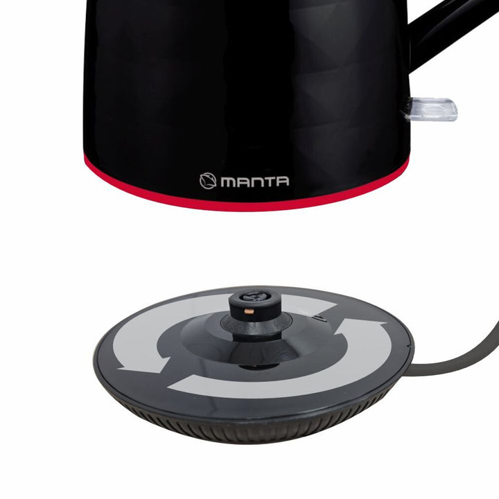 Manta ORISA draadloze waterkoker, 1,7 l, 2200 W, zwart
