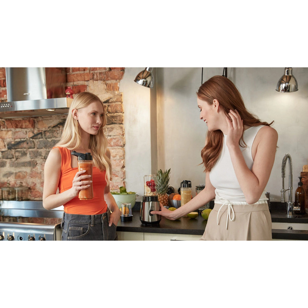 LOVIO LVJBL001 staafmixer, vermogen 500 W, glazen beker van 600 ml, 3 flessen