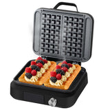 LOVIO PerfectCrisp-wafelijzer, 2 grote wafels, 1500 W, 6 bakstanden, LVWF002BK