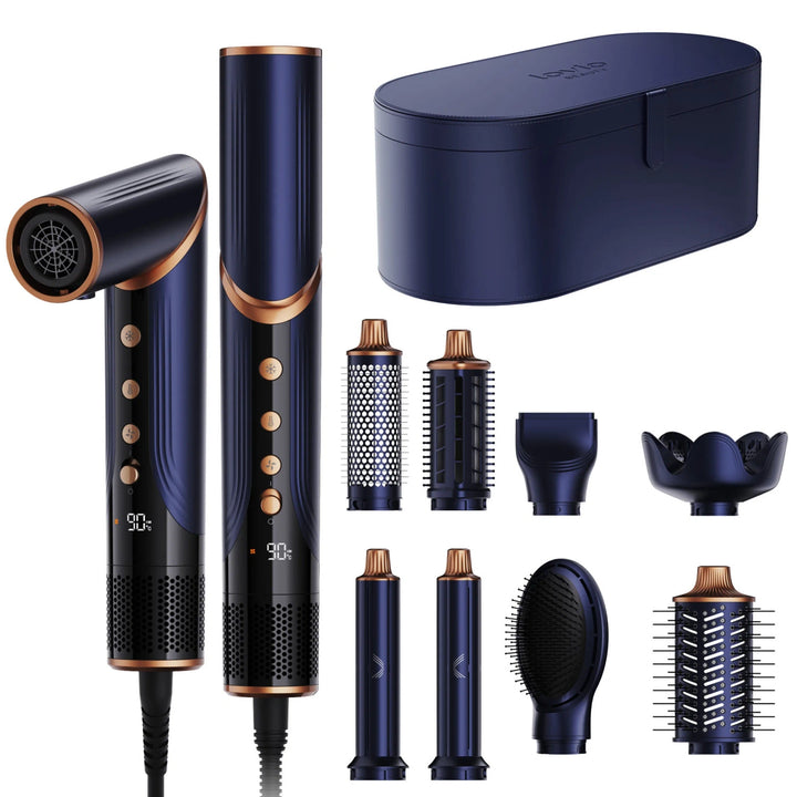 8-in-1 föhn met krultang en ionisatie LOVIO AirStyle LVHS001BL