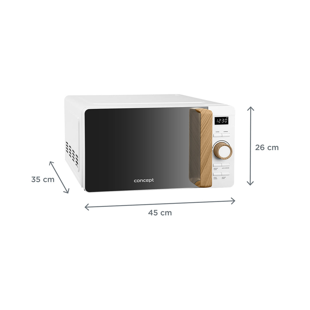 Concept-magnetron, 5 vermogensstanden, ontdooifunctie, inhoud 20 l, vermogen 800 W, kleur wit, MT4420wh