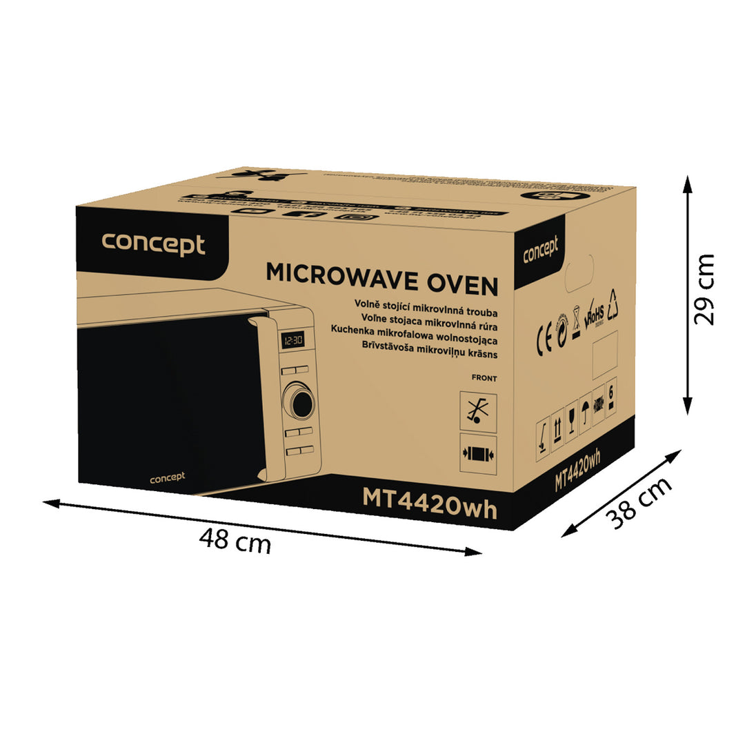 Concept-magnetron, 5 vermogensstanden, ontdooifunctie, inhoud 20 l, vermogen 800 W, kleur wit, MT4420wh