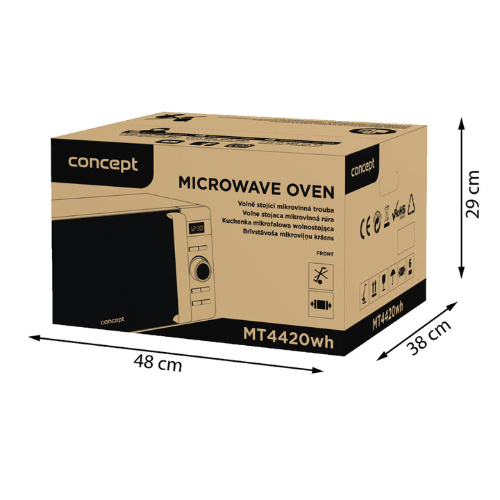 Concept-magnetron, 5 vermogensstanden, ontdooifunctie, inhoud 20 l, vermogen 800 W, kleur wit, MT4420wh
