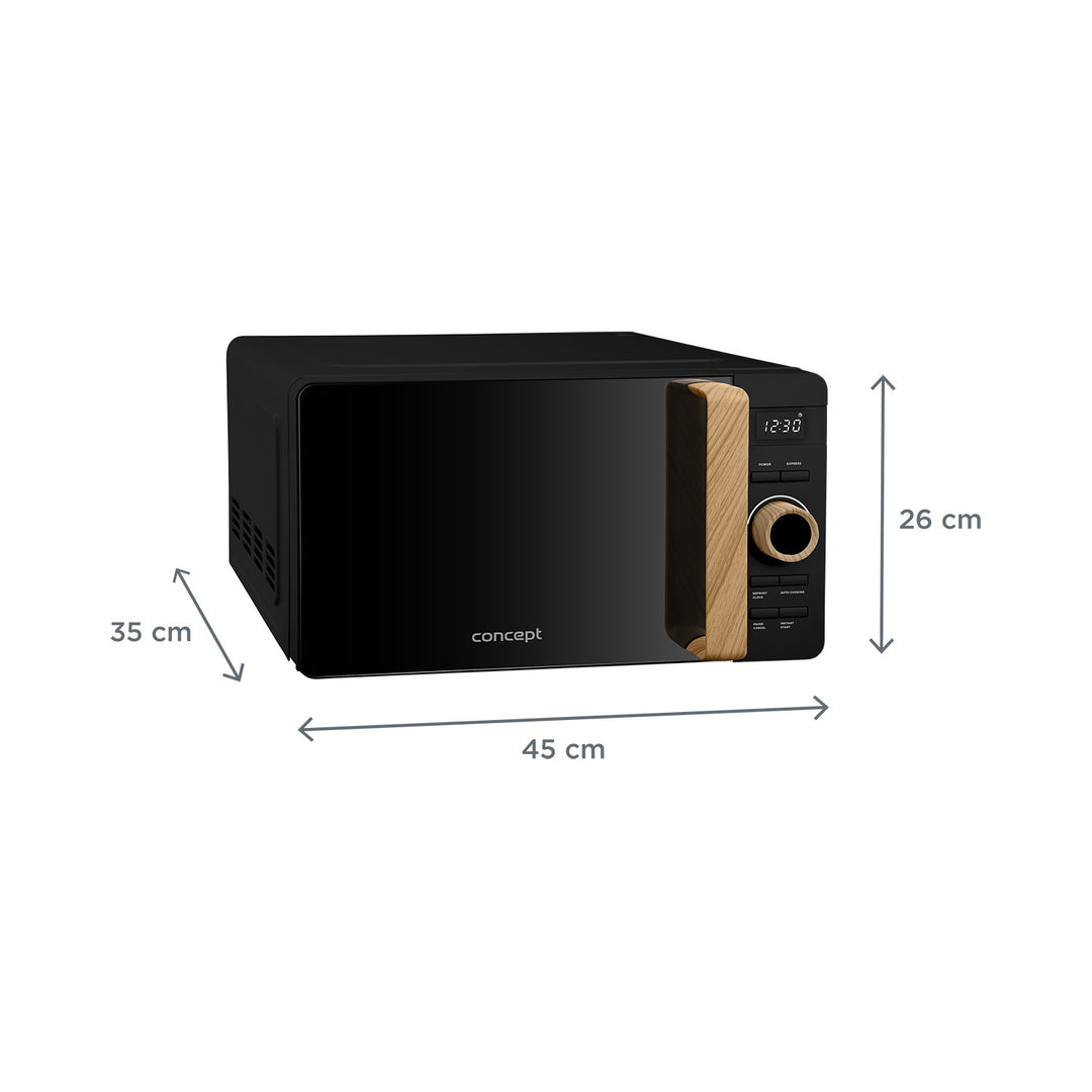 Concept-magnetron, 5 vermogensstanden, ontdooifunctie, inhoud 20 l, vermogen 800 W, kleur zwart, MT3520bc