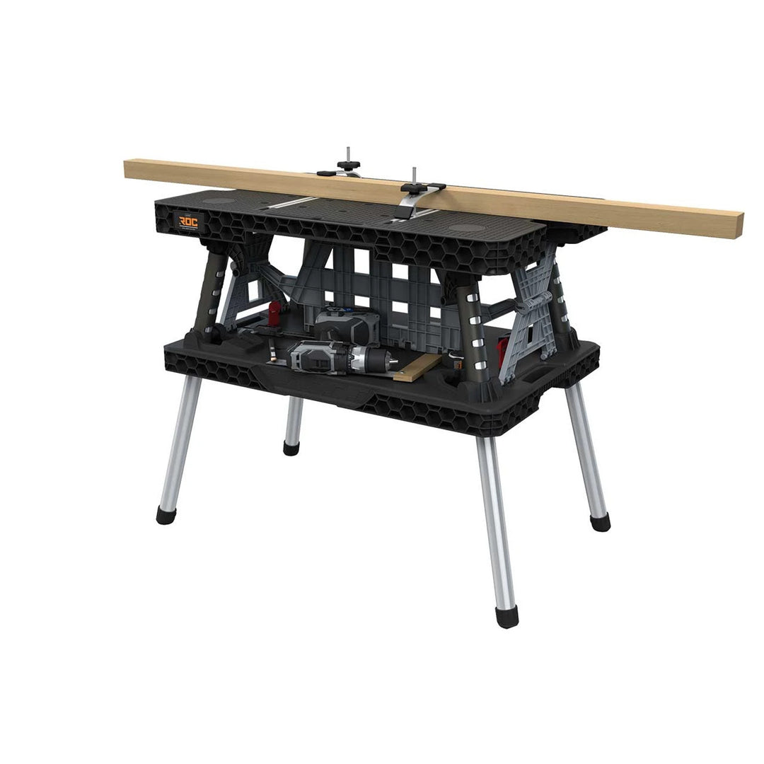 Opvouwbare werkbank 2.0 van Keter, draagvermogen 453 kg, werkoppervlak 85 x 56 cm, stabiele metalen poten, 271269
