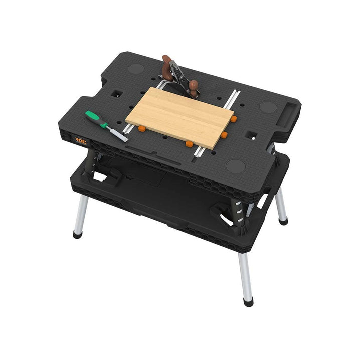 Opvouwbare werkbank 2.0 van Keter, draagvermogen 453 kg, werkoppervlak 85 x 56 cm, stabiele metalen poten, 271269