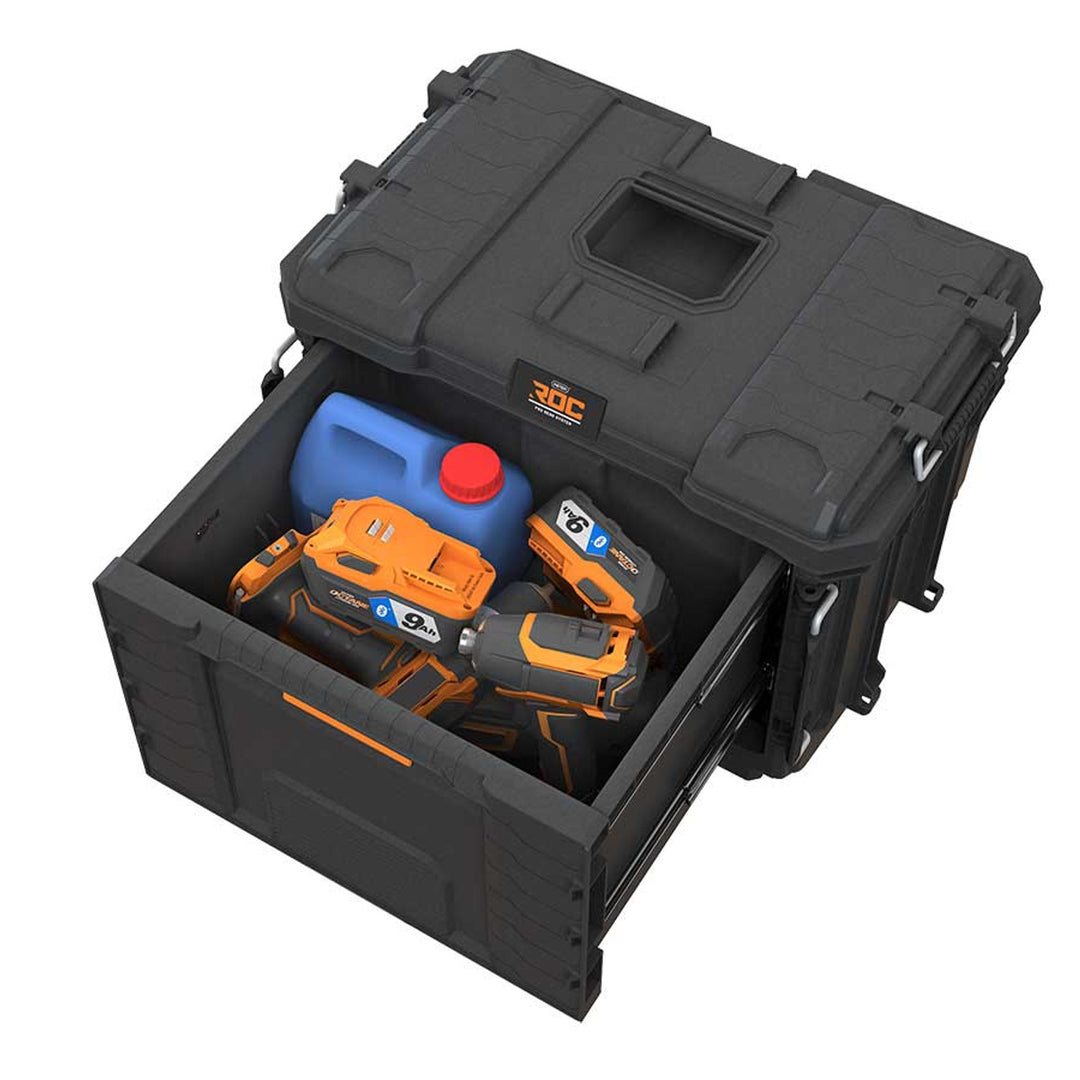 Keter ROC Pro Gear 2.0 XL gereedschapskist, met één grote lade, transportbeveiliging, kan aan de muur worden opgehangen, modulair ontwerp, 271384