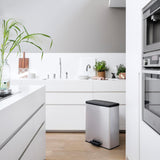 Curver-afvalbak met pedaal, 2x26L, gemetalliseerd, zilverkleurig, 251002