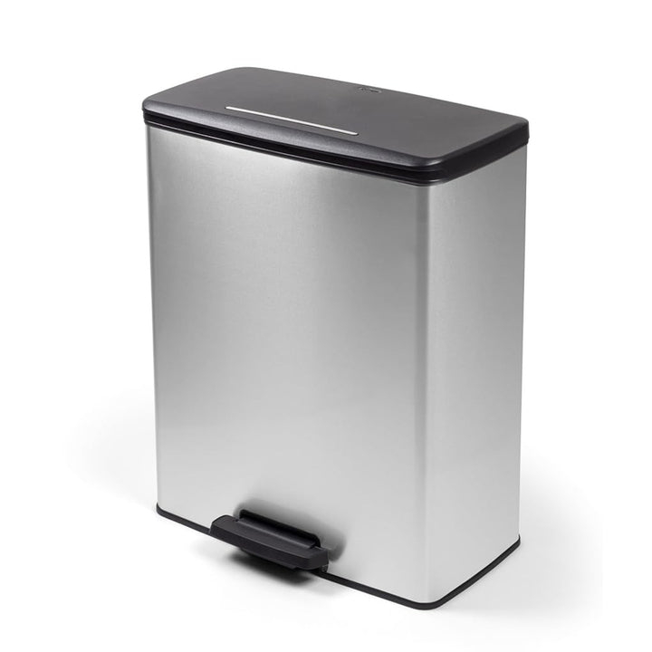 Curver-afvalbak met pedaal, 2x26L, gemetalliseerd, zilverkleurig, 251002