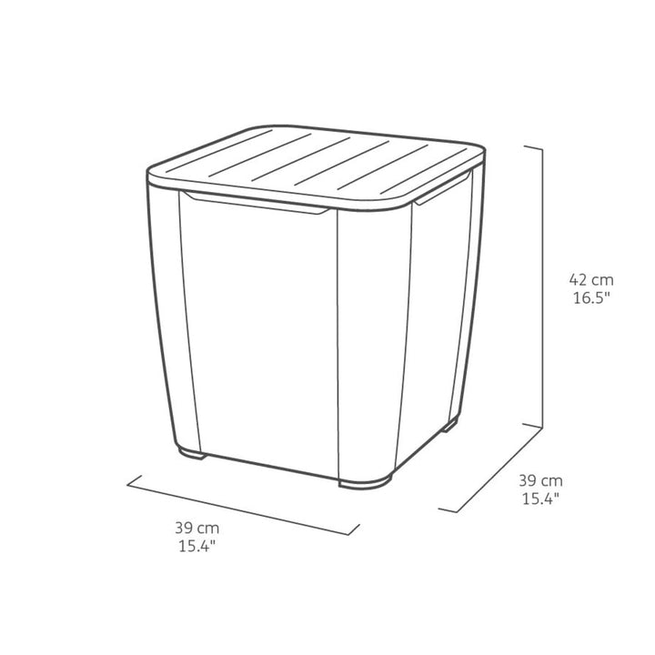Keter Luzon tuintafel, met opbergruimte, draagvermogen tot 110 kg, weerbestendig, rotanlook, grafietkleurig, 223932