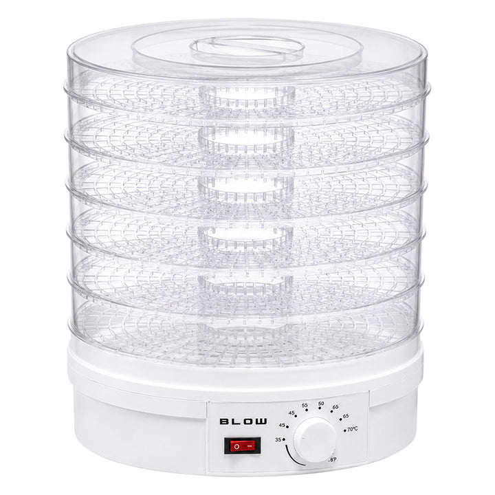 Blow-droger voor paddenstoelen, groenten en fruit, vermogen 500 W, inclusief 6 roosters, temperatuurregeling 35-75 °C, 44-175