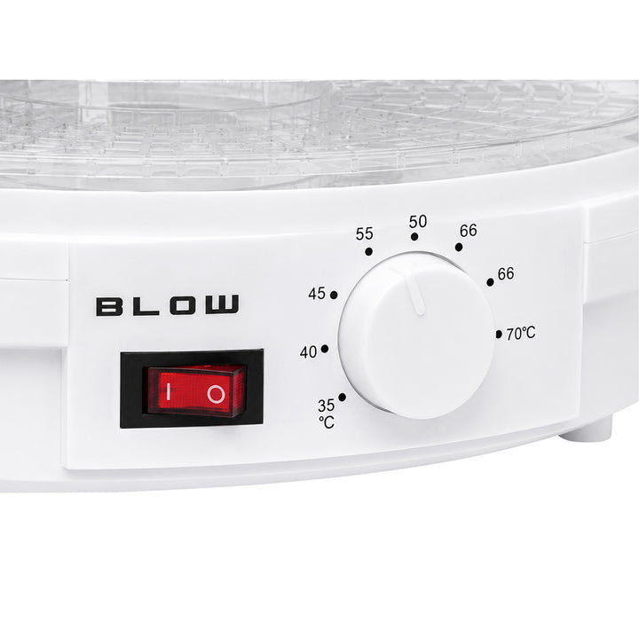 Blow-droger voor paddenstoelen, groenten en fruit, vermogen 500 W, inclusief 6 roosters, temperatuurregeling 35-75 °C, 44-175