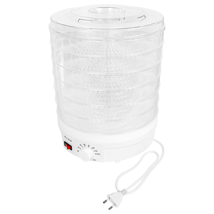 Blow-droger voor paddenstoelen, groenten en fruit, vermogen 500 W, inclusief 6 roosters, temperatuurregeling 35-75 °C, 44-175