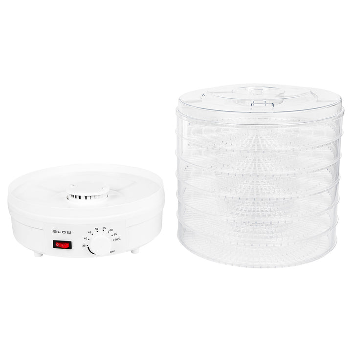 Blow-droger voor paddenstoelen, groenten en fruit, vermogen 500 W, inclusief 6 roosters, temperatuurregeling 35-75 °C, 44-175