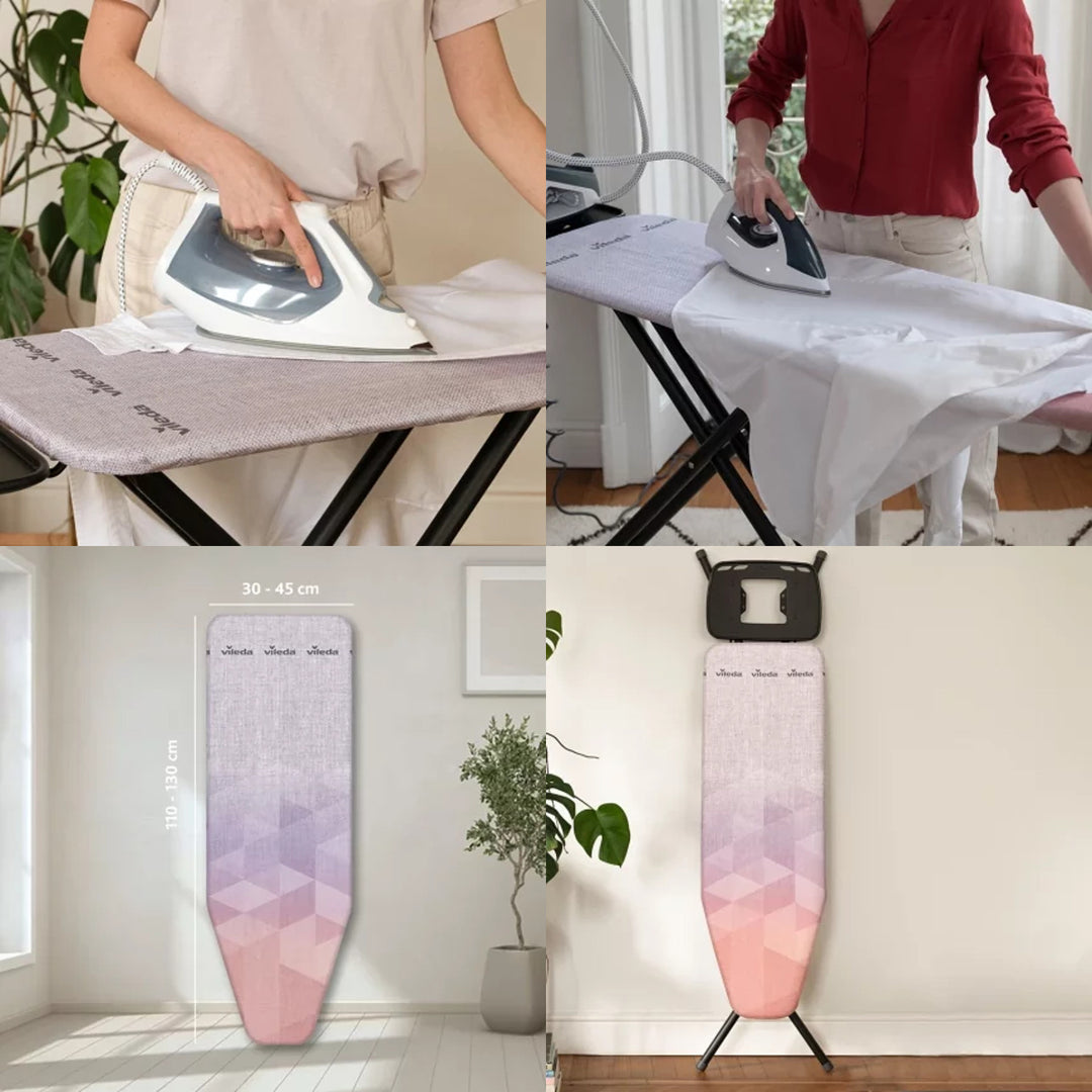 Vileda Diamond strijkplankhoes, lengte 110-130 cm, hittebestendig, Quick Fix-systeem, 142468