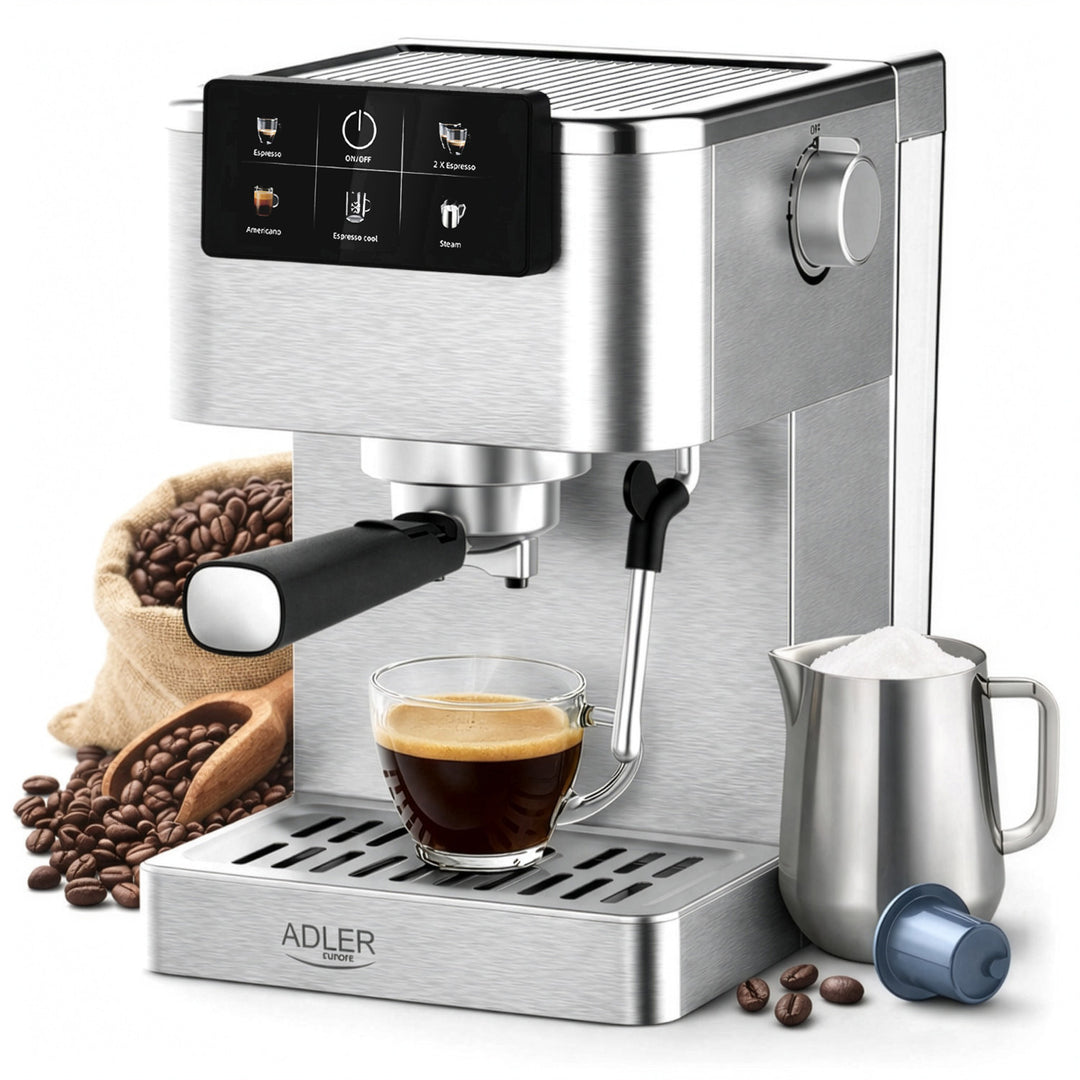 Koffiezetapparaat 20 bar, Thermoblock, melkopschuimer, 5-in-1, Adler AD 4390