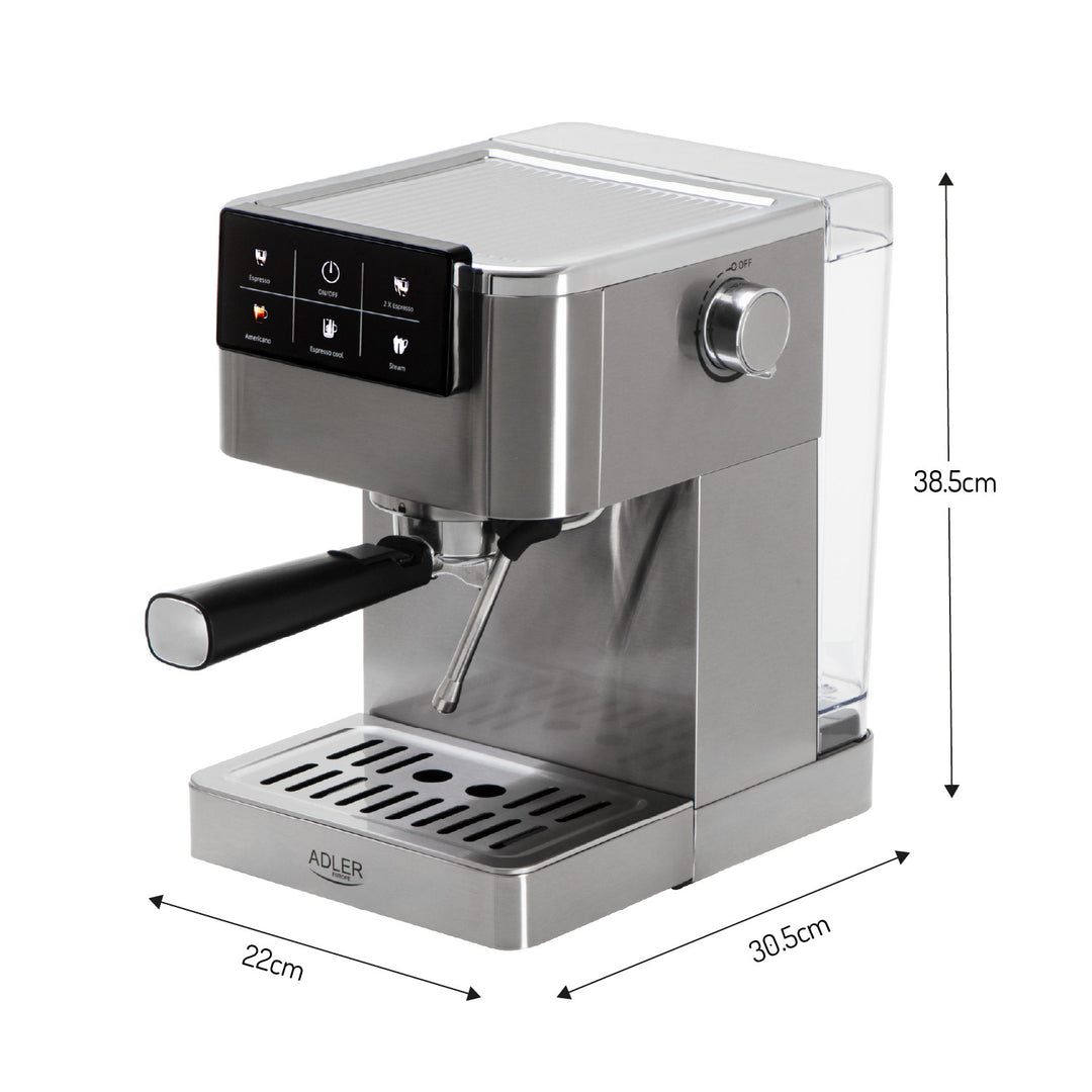 Koffiezetapparaat 20 bar, Thermoblock, melkopschuimer, 5-in-1, Adler AD 4390