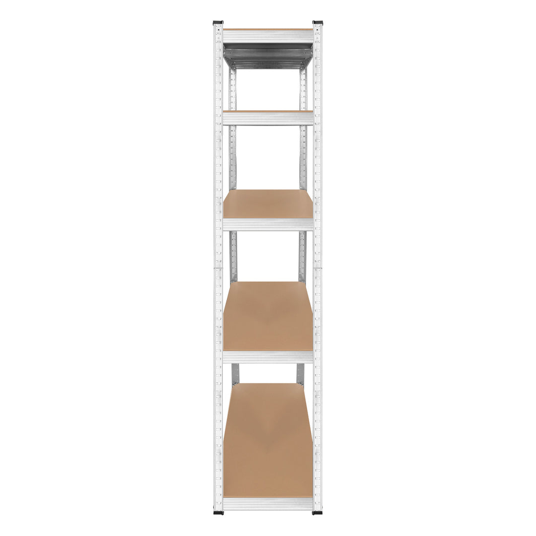 Metalen magazijnrek, 5 legplanken, maximale belasting tot 750 kg, 180x90x40, zilverkleurig, Rebel