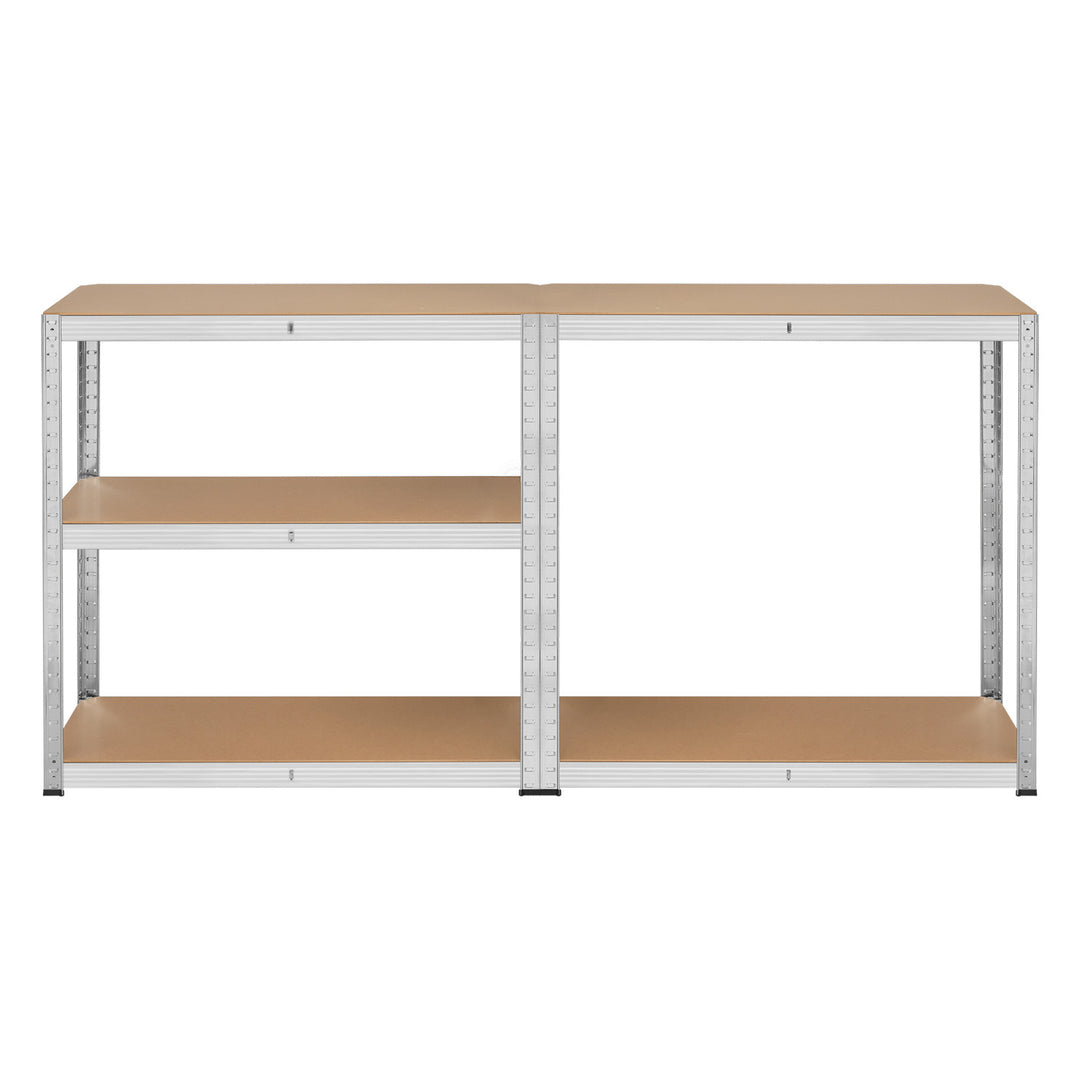 Metalen magazijnrek, 5 legplanken, maximale belasting tot 750 kg, 180x90x40, zilverkleurig, Rebel