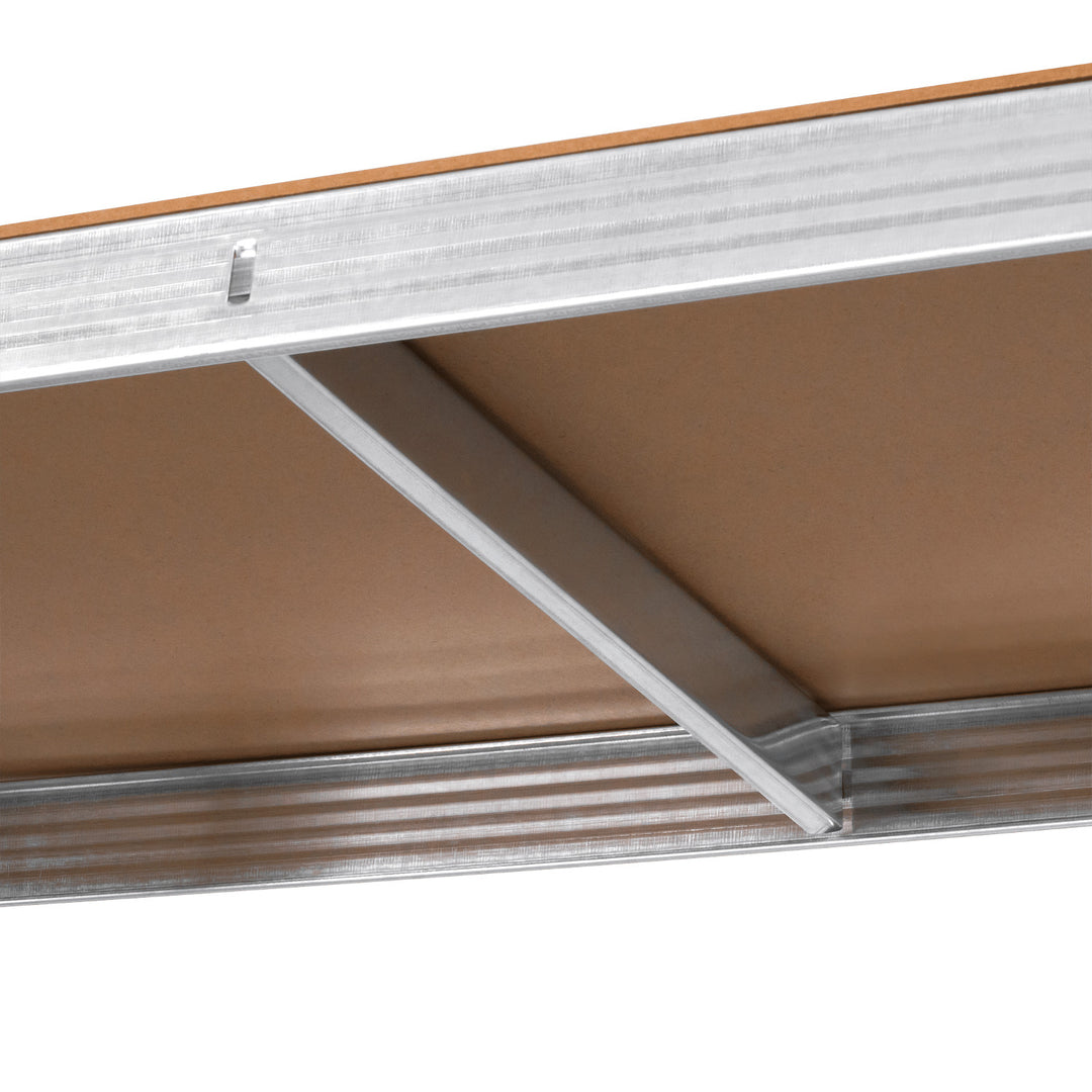 Metalen magazijnrek, 5 legplanken, maximale belasting tot 750 kg, 180x90x40, zilverkleurig, Rebel