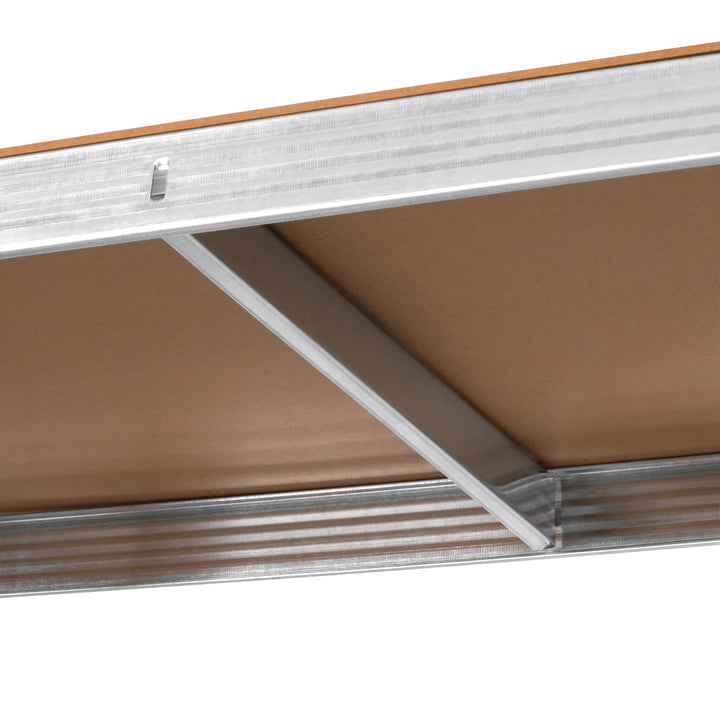 Metalen magazijnrek, 5 legplanken, maximale belasting tot 750 kg, 180x90x40, zilverkleurig, Rebel
