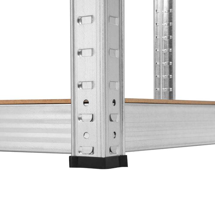 Metalen magazijnrek, 5 legplanken, maximale belasting tot 750 kg, 180x90x40, zilverkleurig, Rebel