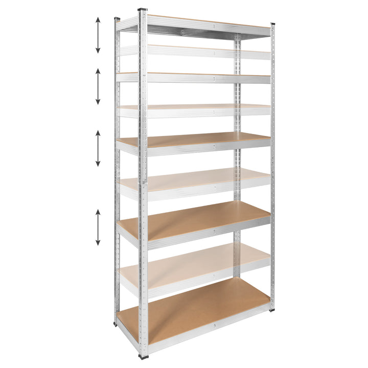 Metalen magazijnrek, 5 legplanken, maximale belasting tot 750 kg, 180x90x40, zilverkleurig, Rebel