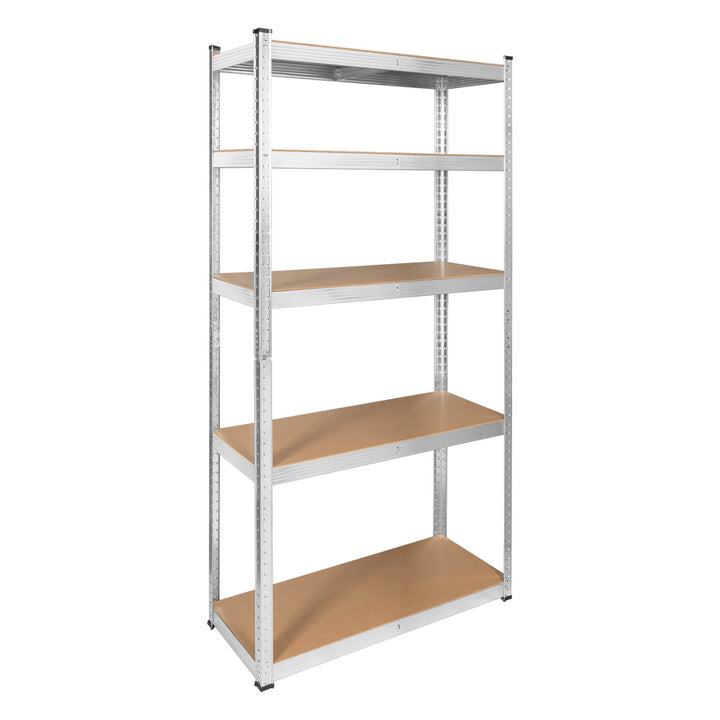 Metalen magazijnrek, 5 legplanken, maximale belasting tot 750 kg, 180x90x40, zilverkleurig, Rebel