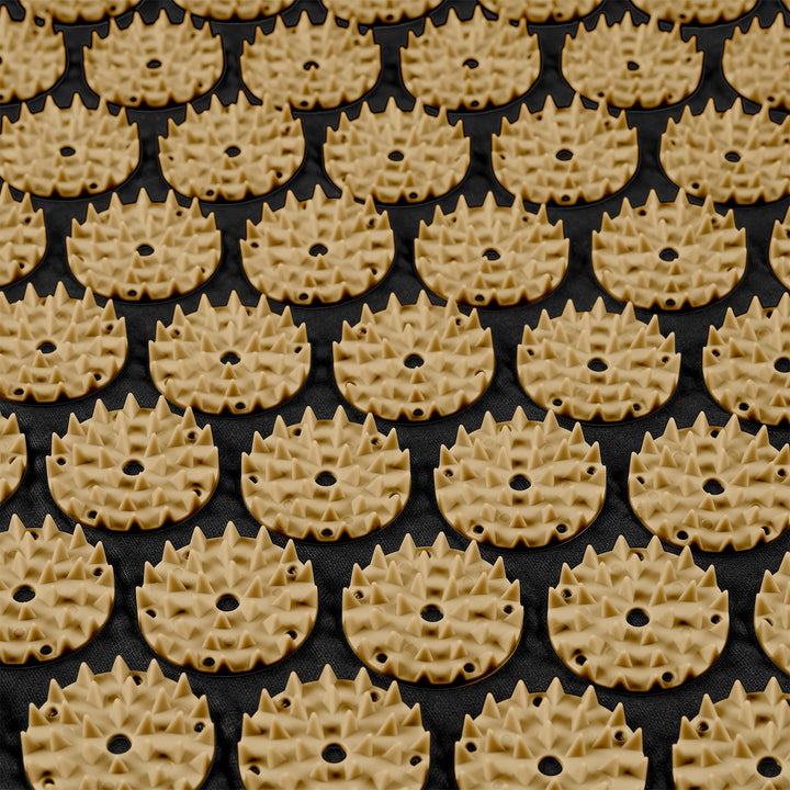 Gezondheidsmat met acupressuurnaalden en kussen, 110 x 42 cm, XL, gouden naalden, Rebel Active