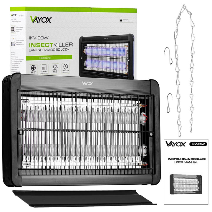 Insectenverdelgingslamp voor muggen, vliegen en motten, elektrische val, UV, 20 W, Vayox