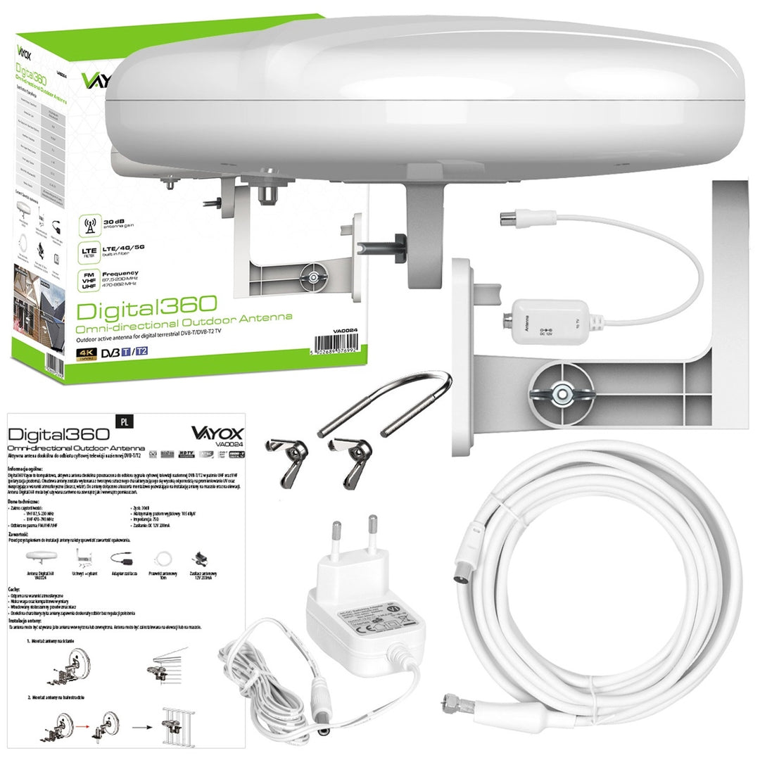 Digital360 4G LTE FM VHF UHF VA0024 Vayox buitenantenne