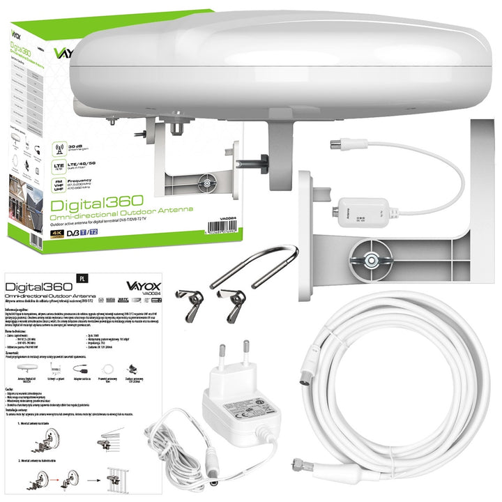 Digital360 4G LTE FM VHF UHF VA0024 Vayox buitenantenne