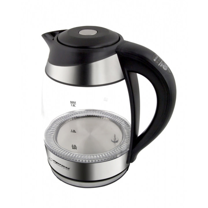 Elektrische waterkoker, van glas, met LED-verlichting en thermostaat, 1,8 l, Esperanza