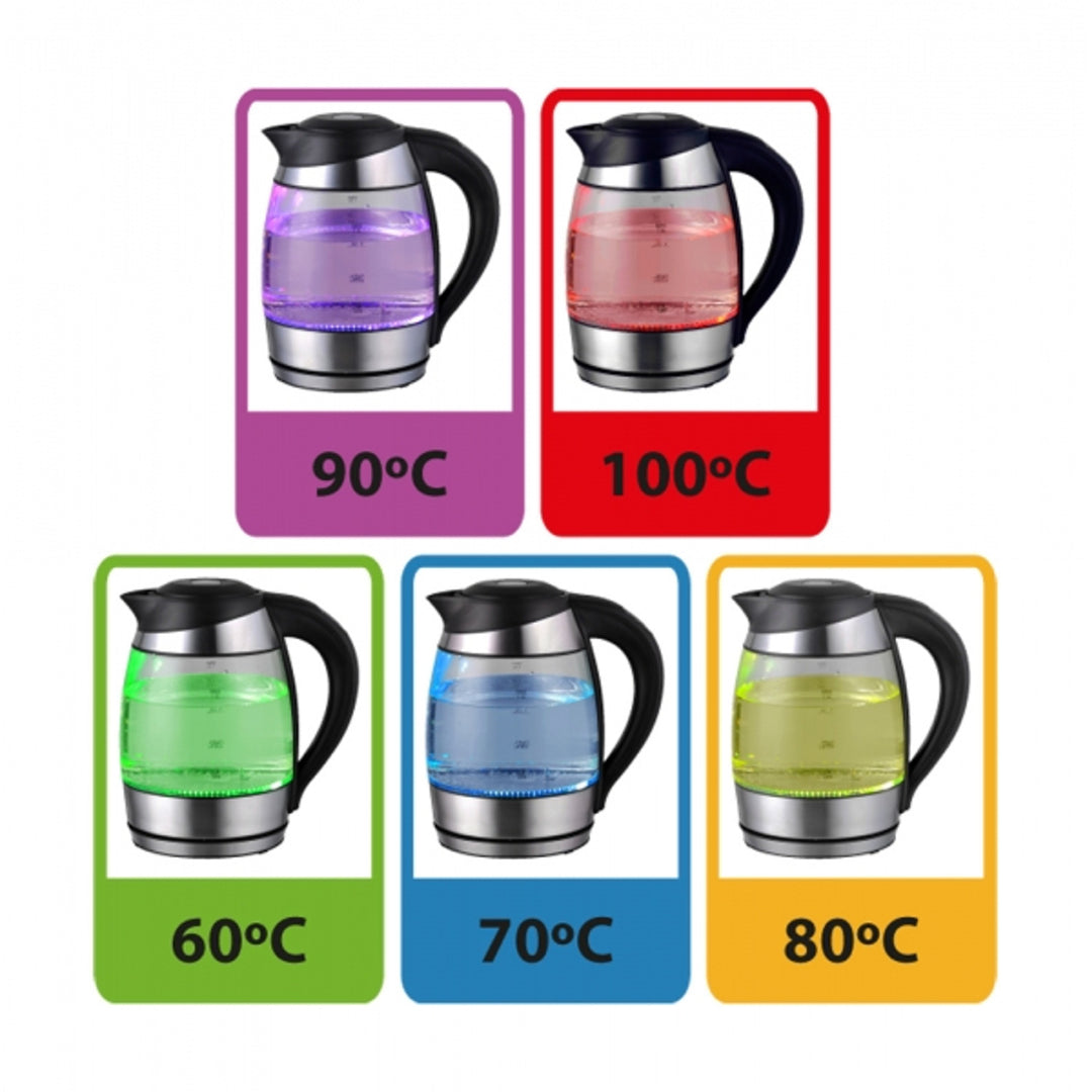 Elektrische waterkoker, van glas, met LED-verlichting en thermostaat, 1,8 l, Esperanza