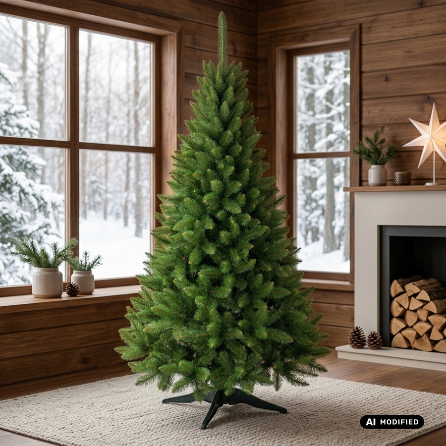 Sparrenkerstboom op Premium-standaard, 200 cm, dichtbegroeid en realistisch, Damich