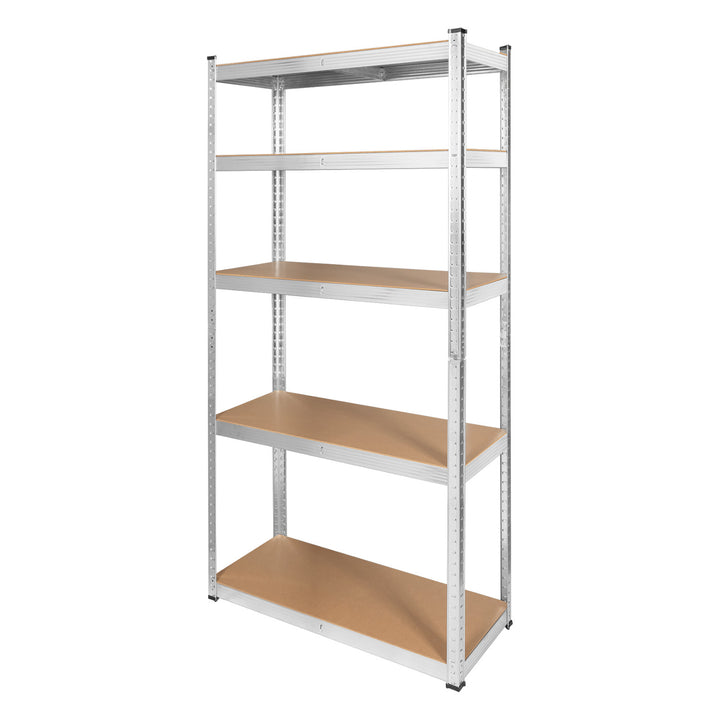 Metalen magazijnrek, 5 planken, maximale belasting tot 750 kg, 180 x 90 x 40, zilverkleurig Rebel, 2 stuks