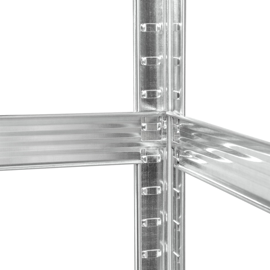 Metalen magazijnrek, 5 planken, maximale belasting tot 750 kg, 180 x 90 x 40, zilverkleurig Rebel, 2 stuks
