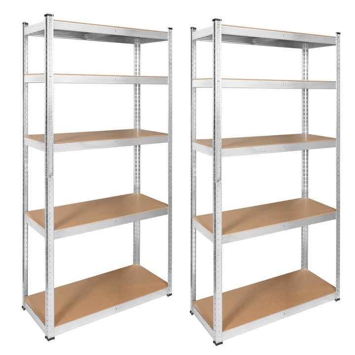 Metalen magazijnrek, 5 planken, maximale belasting tot 750 kg, 180 x 90 x 40, zilverkleurig Rebel, 2 stuks