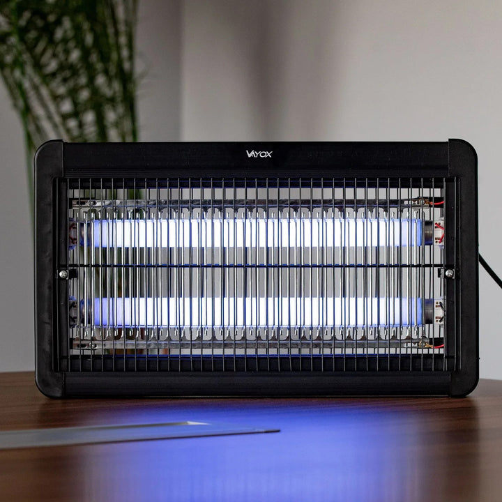 Insectenlamp tegen muggen, vliegen en motten, elektrische val, UV, 20 W, Vayox, 2 stuks