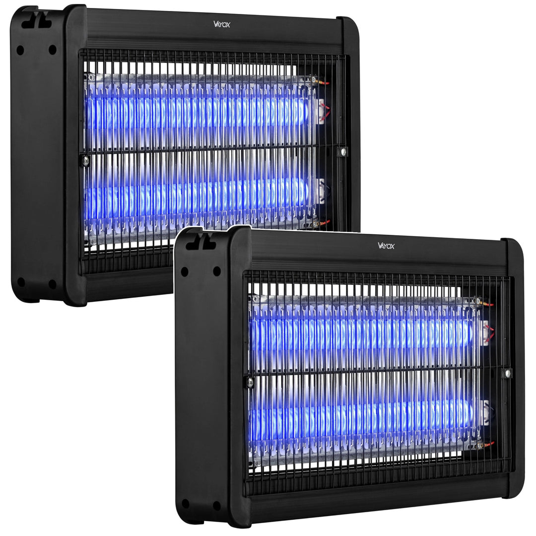 Insectenlamp tegen muggen, vliegen en motten, elektrische val, UV, 20 W, Vayox, 2 stuks