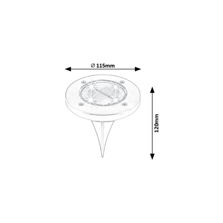Rabalux Dannet tuinlamp op zonne-energie, IP44, kleur satijnchroom, 7975, 4 stuks