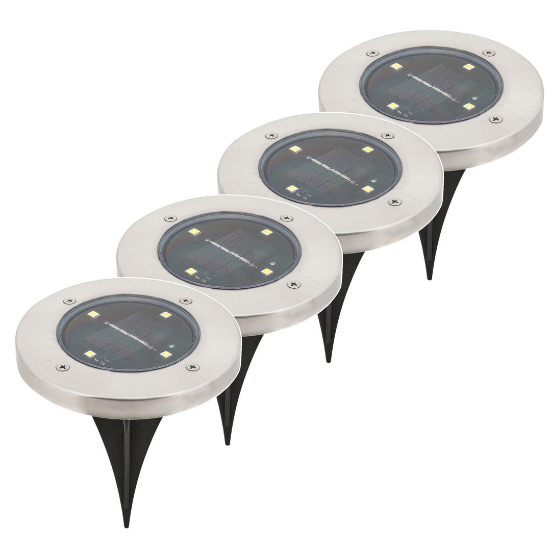 Rabalux Dannet tuinlamp op zonne-energie, IP44, kleur satijnchroom, 7975, 4 stuks