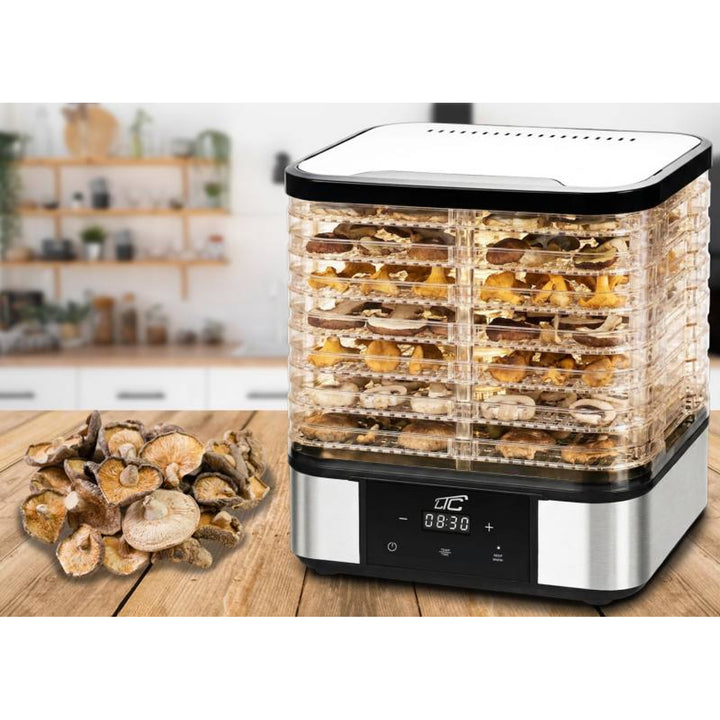 LTC-droger voor paddenstoelen, groenten, fruit en vlees, van metaal, 7 laden, met display, aanraakscherm, vermogen 380 W, functie voor het op peil houden van de temperatuur, LXSR004