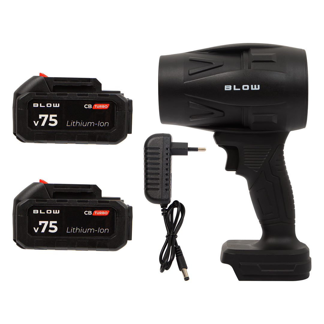 BLOW 21V CB TURBO accu-bladblazer, 130.000 omwentelingen, 2,4 Ah, koffer