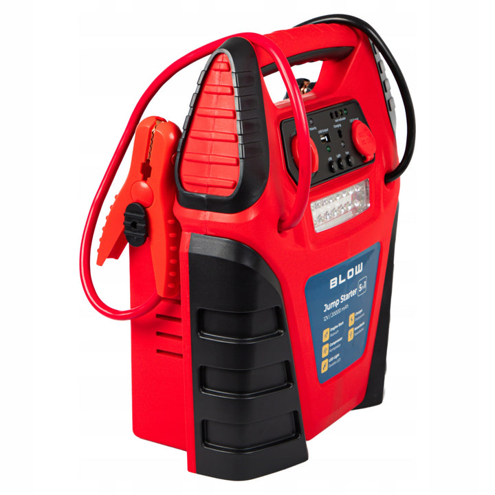 Jump Starter 5-in-1 Blow, met compressor-, acculader- en powerbankfunctie, 12V-accu van 20.000 mAh, stroom: startstroom 400 A, piekstroom 900 A, voorzien van een overbelastingsbeveiliging, 81-210#